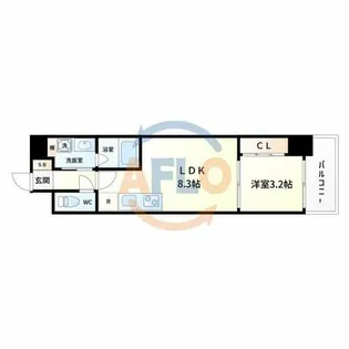 1LDKの間取り画像