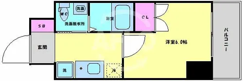 エスリード北浜【14階】の間取り