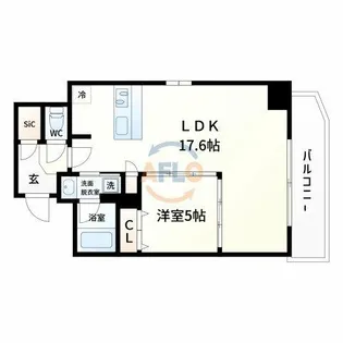 Metrosa谷町六丁目South【12階】の間取り