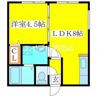 レーヴ清田【102号室】の間取り