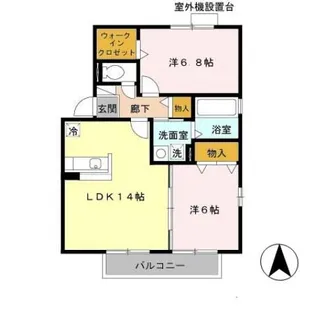ヒールクリークM イースト【2階】の間取り