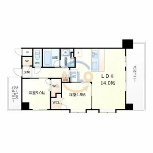 スプランディッド駒川中野駅前【3階】の間取り