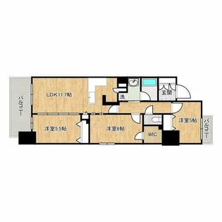 アーバネックス同心Ⅱ【9階】の間取り