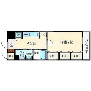 1Kの間取り画像