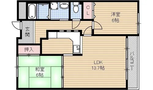 アメージンググレイス【403号室】の間取り