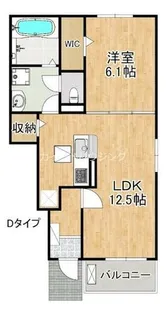 エルミタージュ泉ヶ丘1号館【1階】の間取り