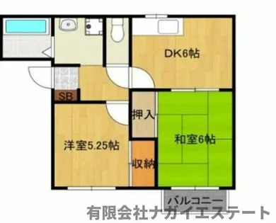 メゾン1号館B【B102号室】の間取り