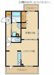 カーサ コン ブリオ【3階】の間取り