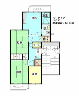 公社賃貸SMALIO 岸和田天神山B【9-401号室】の間取り