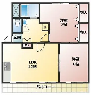 花の木農住団地竹花ハイツ【2階】の間取り