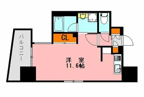 アソシアグロッツォ天神ミッドシティ【11階】の間取り