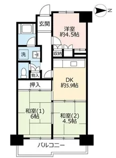 UR玉串西【0041103号室】の間取り