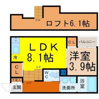 Fortuna伝馬(フォルトゥーナ伝馬)【1階】の間取り