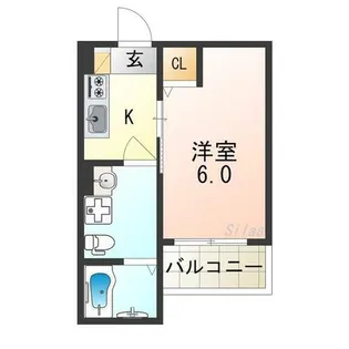 CRASTINE住吉大社【3階】の間取り