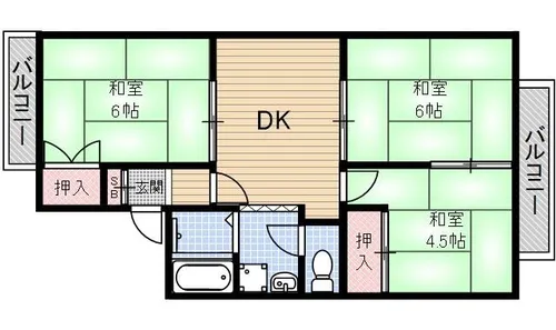ルミエールドゥソレイユ【2階】の間取り