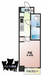 ワールドアイ阿波座WEST【7階】の間取り