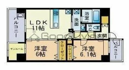 バルセロナ薬院【12階】の間取り