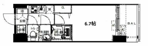 Alivis福島海老江【2階】の間取り