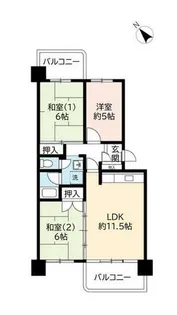 UR泉北鴨谷台3丁【0060521号室】の間取り