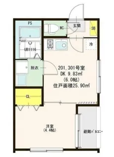 ハーモニーテラス松葉町V【2階】の間取り