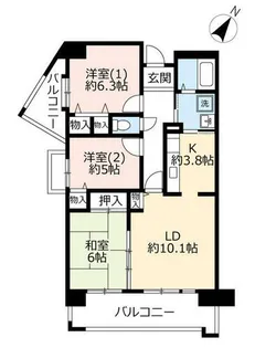 URサンヴァリエ針中野【0020307号室】の間取り