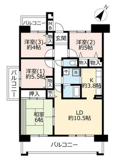 URサンヴァリエ針中野【0040305号室】の間取り