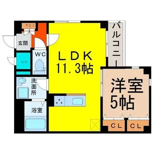 グランレーヴ千代田【4階】の間取り