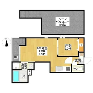 GRANDTIC志賀本通南【2階】の間取り