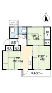 UR総持寺【0450205号室】の間取り