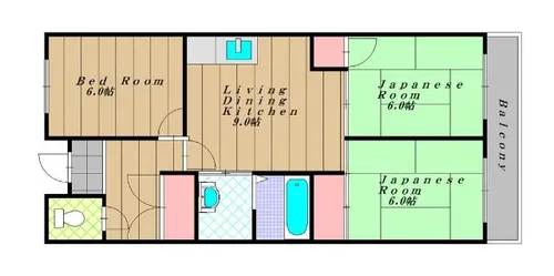 ヴィルフォーレミチハタ【207号室】の間取り
