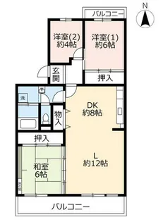 URオークタウン東茨木【0170505号室】の間取り