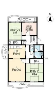 UR洛西竹の里【0160408号室】の間取り