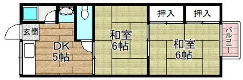 上牧ハイツ【2階】の間取り