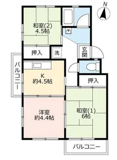 UR中宮第三【0630402号室】の間取り