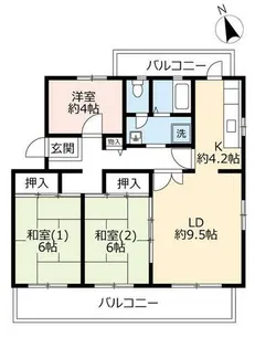 UR高の原駅東【0010501号室】の間取り