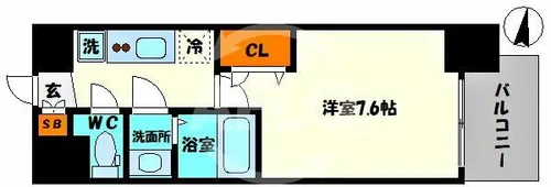 プレサンス堺筋本町センティス【12階】の間取り