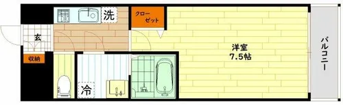 ワールドアイ都島駅前【7階】の間取り