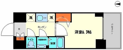 1Kの間取り画像