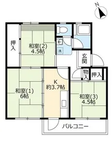 UR中登美第三【D060505号室】の間取り