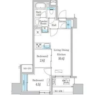 デュオフラッツ今池フレナ【404号室】の間取り