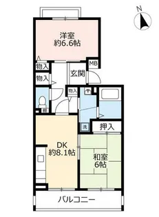 URフレール宝塚御殿山【0040102号室】の間取り