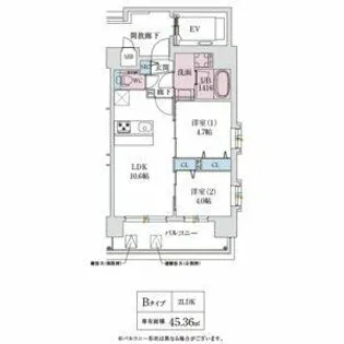 スプランディッド玉造DUE【9階】の間取り