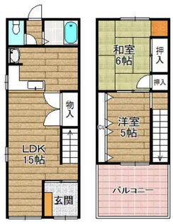 大阪府高槻市東五百住町1丁目【一戸建】の間取り