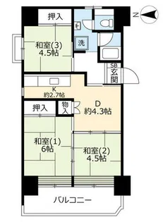 URリバーサイドしろきた【0360805号室】の間取り