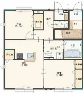 ラシーネ南山Ⅱ【102号室】の間取り
