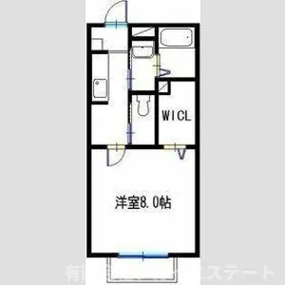 ヴィラージュ大開B【2階】の間取り
