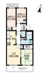 URすずかけ台ハイツ第3【0020504号室】の間取り