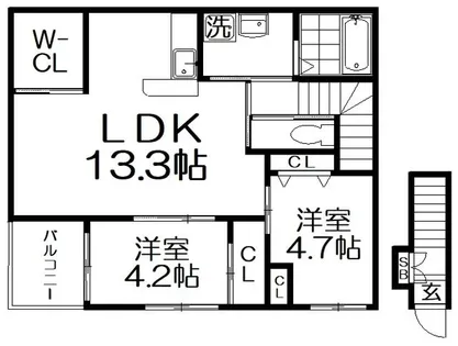 アバンダントヒルズ【2階】の間取り