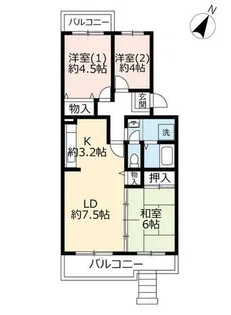 UR鹿の子台北ハイツ【0110103号室】の間取り