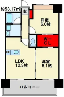 ヒルクレスト片野グランデⅠ【2階】の間取り